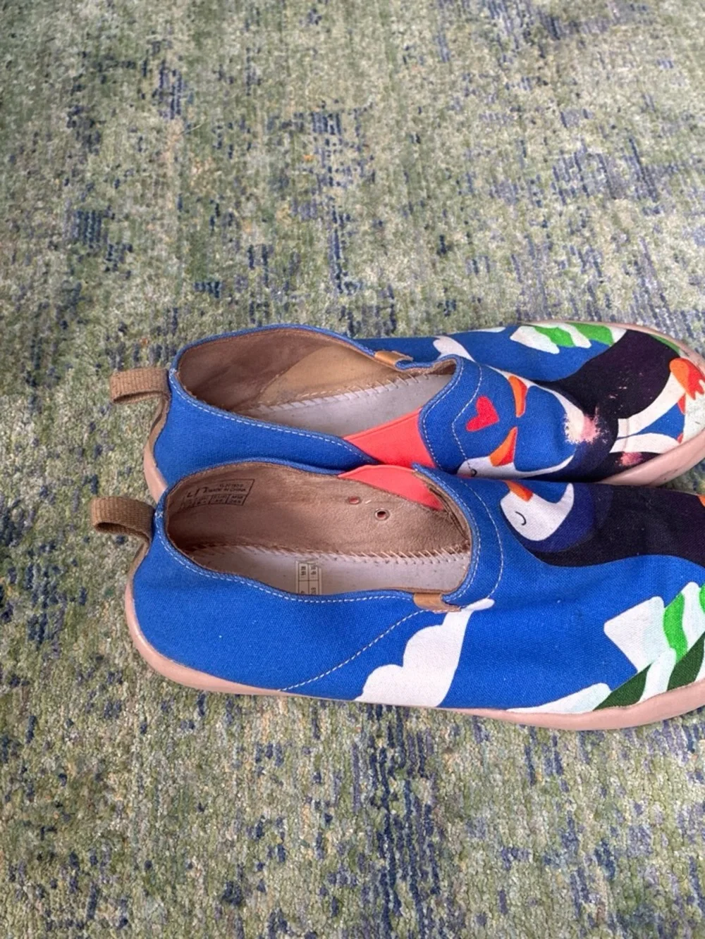 Kids Slip-On Shoes with Penguin Print - Blue